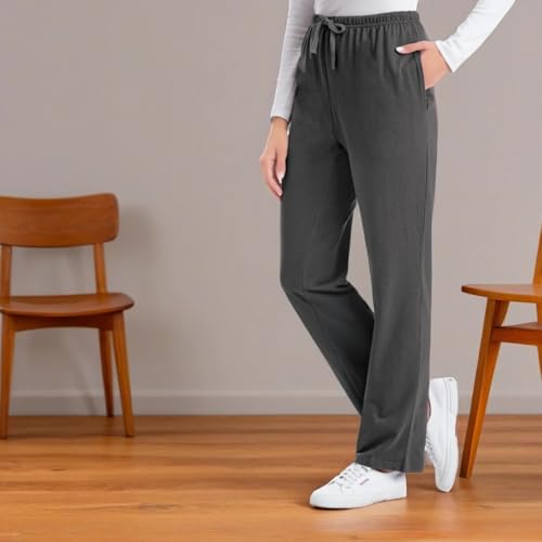 Collections Etc Comfortable Elastic Waist Cotton Drawstring Knit Pants3