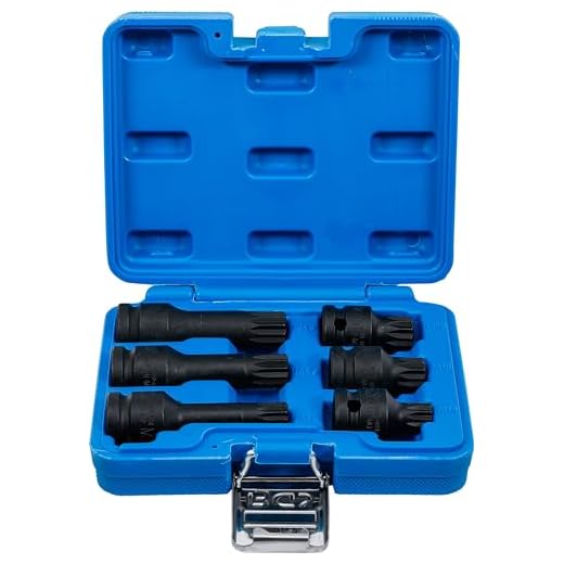 BGS 5380 | Kraft-Bit-Einsatz-Satz | 6-tlg. | 12,5 mm (1/2") | Innenvielzahn (für XZN) M14 - M18 | Biteinsätze | für Hand- und Schlagschrauber | CR-MO Stahl