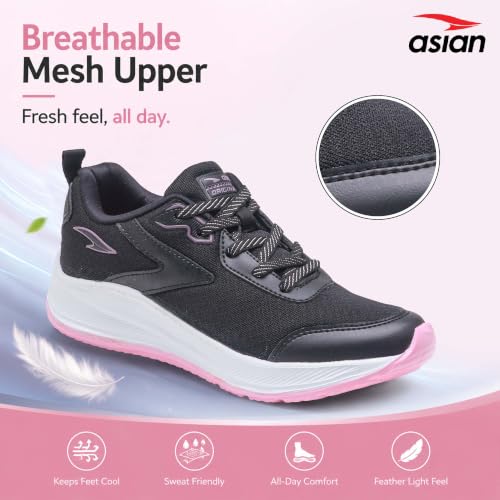 Image of ASIAN Mercury-21 Women's Running Shoes | Lightweight Shoes with EVA Sole, Breathable Knit Comfort, Stylish Casual Running, Walking & Sports Shoes for Girls