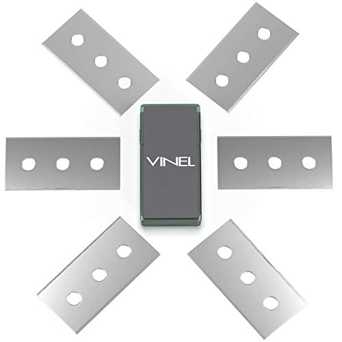 Preisvergleich Produktbild vinel® - Ersatzklingen Ceranfeldschaber (Doppelseitig, 6 Stück, Edelstahl Klingen) Klinge Rostfrei, Ersatzklinge für Ceranfeld, Kochfeld Schaber, Rasierklingen, Küchenschaber, Vignettenschaber