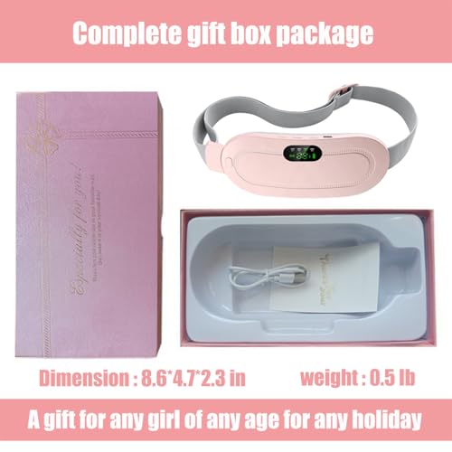 Image of Heating Pad for Period Cramps, Three-Speed Adjustment，Portable Cordless Rechargeable Heating Pad for Menstrual Pain Relief Electric Heat Belt,Gifts for Her Women Girl Wife (Pink)