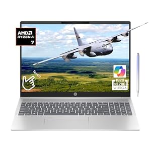 HP WUXGA (1920 x 1200) – Computadora portátil con pantalla táctil de 16 pulgadas, AMD Ryzen AI 7, 350-16 GB LPDDR5-7500 Mhz RAM, SSD PCIe de 1 TB, teclado retroiluminado, PC Copilot, cámara web de