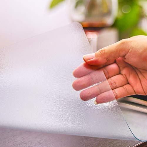 VALLEY TREE 40x 60 Inch Frosted Table Cover, 1.5 mm Thick PVC Plastic Desk Protector, Vinyl Table Protector, Waterproof Desk Pad for Dining Table or Office Desk - Thumbnail 5