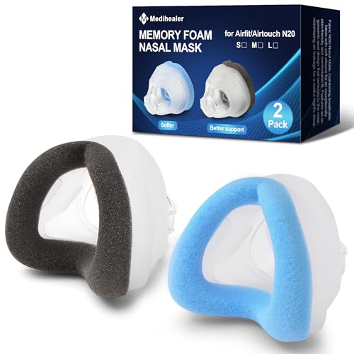 N20 Nasal Cushion for AirFit N20 & AirTouch N20 2 PCS Memory Foam Nasal Mask Cushion for Airfit N20 Ultra Soft and Quickly Rebound Great Value CPAP Supplies by Medihealer-M