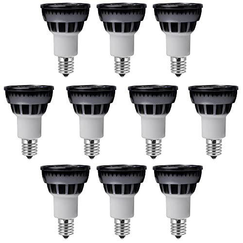 10個セット LEDハロゲン電球 E17 60W相当 LED電球 LEDミニレフ電球 ledスポットライト 口金 e17 消費電力7W (10個電球色, 黒色・調光器非対応)