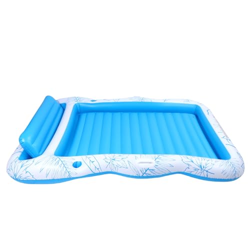 OVAQUIXI Piscina Gonfiabile, Design Unico, Spiaggia, Prendere il Sole, Lounge a Bordo Piscina, Lettino in PVC Resistente per Gite in Spiaggia/sulla