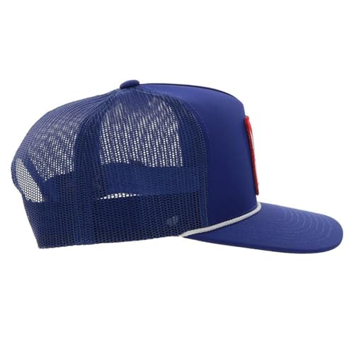 Image of HOOEY Officially Licensed Pabst Blue Ribbon One Size Fits All Adjustable Snapback Hat for Men and Women Mesh Back Trucker Hat