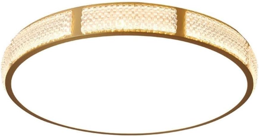 Chandelier, Light Luxury Led Ceiling Lights, Modern Ceiling Lamps, Round Ultra-Thin Simple Creative Dimmable Lighting Fixtures for Bedroom Balcony Room Study, All Copper Lamps