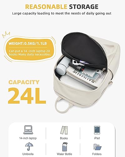 VECAVE Lightweight Casual Laptop Backpack Purse for Women,Travel Backpack with laptop compartment