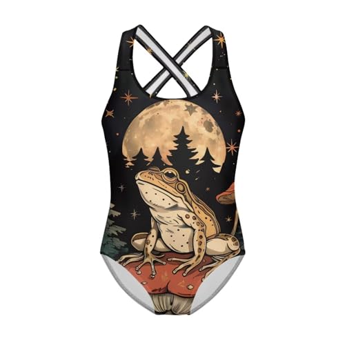 Image of Girls One Piece Cat Swimsuits Quick Dry Cartoon Beach Bathing Suit Crossback Swimwear for Kids 5-14 Years
