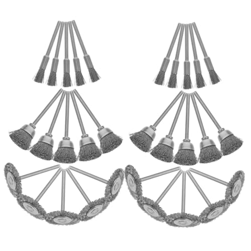 ULTECHNOVO 30 cepillos de acero inoxidable para pelar y lijar, accesorio de taladro para limpieza y eliminación de óxido, uso de taladros eléctricos y amoladoras angulares