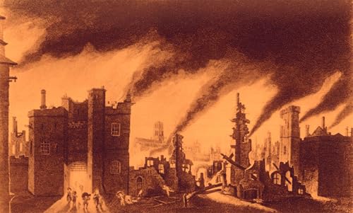 Graffiti Art Mural le grand incendie de Londres Poster Impression Moderne Toile 60x90cm