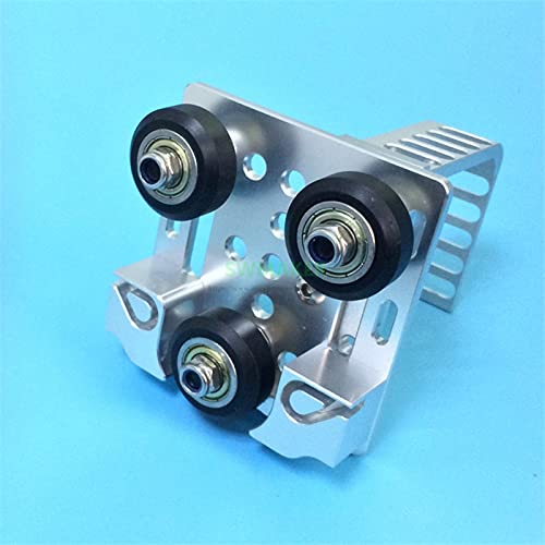 Lysee 3D Printer Parts & Accessories - X-axis Slider Aluminum Plate + Timing Belt Buckle + Wheel +Motor Bracket for Titan Aero Extruder (Mirror Type) - (Color: Black)