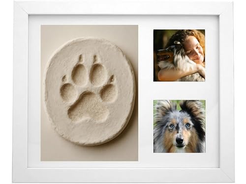 PrimoLiving petbye Holz Haustiersarg mit Gedenkset - Größe L für mittelgroße Haustiere - Tiersarg mit Metallverschluss - inkl. Grabschmuck, Bilderrahmen und Gipsabdruck