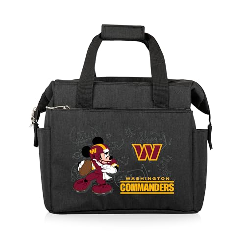 Image of PICNIC TIME NFL Mickey Mouse On The Go Lunch Bag - Soft Cooler Lunch Box - Insulated Lunch Bag, (Black)