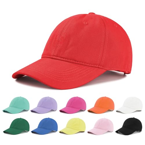 Image of American Trends Baseball Cap for Women Men Adjustable Cotton Dad Hat, Classic Plain Ponytail Hat for Workout & Everyday Wear