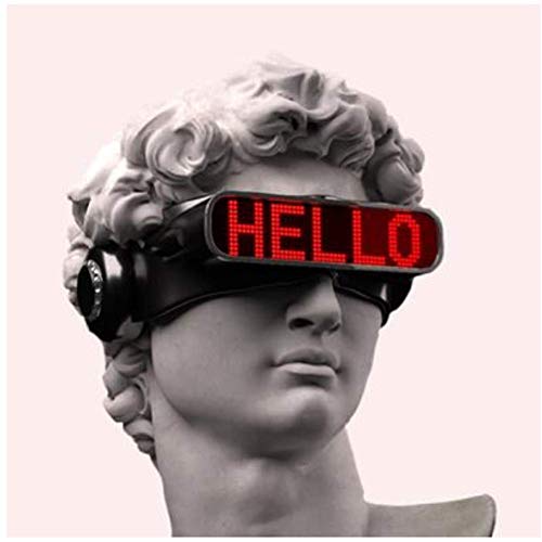 Gopfl David Skulptur mit Vr Brille Wandkunst Poster und Drucke Bilder Leinwanddrucke auf Leinwand für Wohnkultur -20X28 Zoll ohne Rahmen 1 PCS