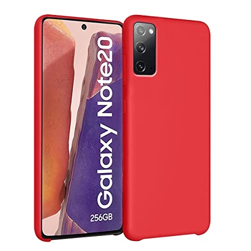 Image of LIRAMARK Liquid Silicone Soft Back Cover Case for Samsung Galaxy Note 20 (Red)
