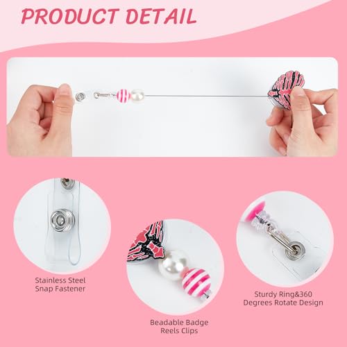 NICENEEDED 3 Pcs Nurse Badge Reel Clips Holder, Retractable Badge Reels - Image 4