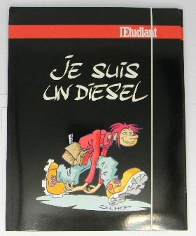 1 Chemise Cartonnée 3 rabats à élastique "l'Etudiant" Humoristique - 24x32cm - 3 Visuels disponibles (contactez le vendeur pour choisir)