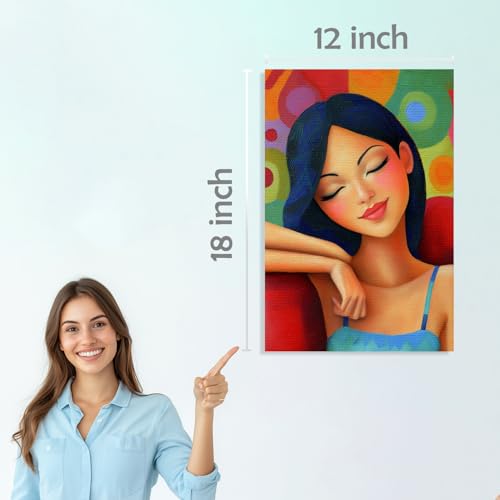 Image of SiddArtify Modern Portrait Wall Art Prints Set - Colorful Woman Poster Decor for Living Room Bedroom Office - 12x18 inch Sticker Pack of 6