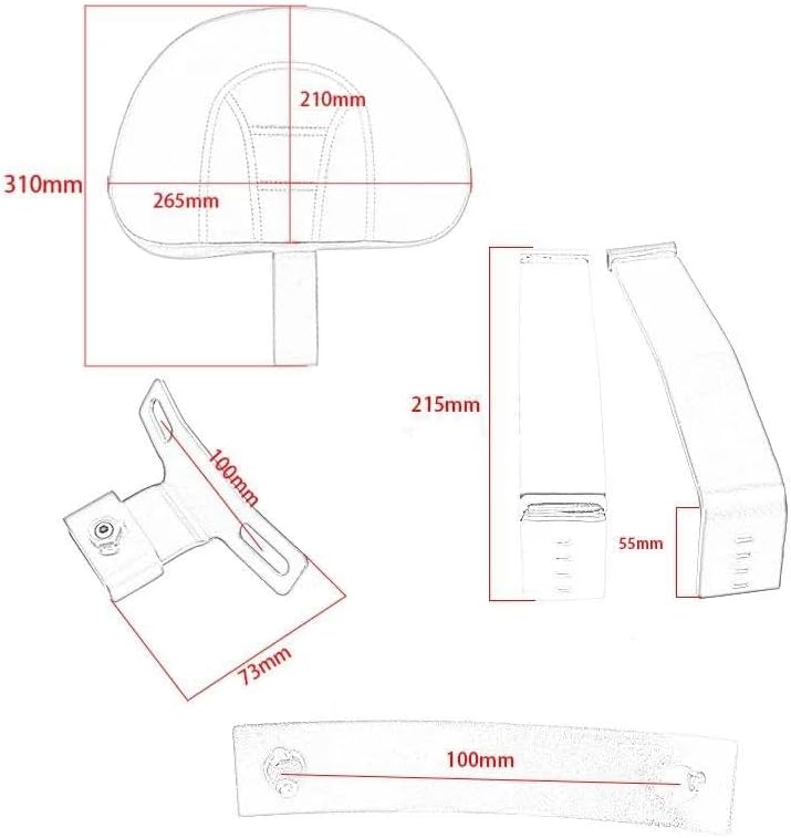 に適合する ファットボーイ に適合する ヘリテージ ソフテイル 2007-2019 バイク用バックレスト プラグイン式 調節可能 ド