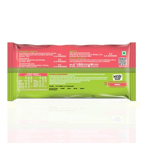 Image of Wickedgud Whole Wheat Masala Noodles 240g (Pack of 4) x 2 | No Maida | No Palm Oil | Source of Protein