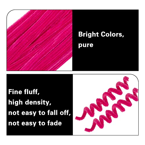 Image of 100 Pieces Pipe Cleaners Craft Chenille Stem Rose Red Pipe Cleaners | Fuzzy Sticks Pipe Cleaners for Crafts Festival Home Decorations