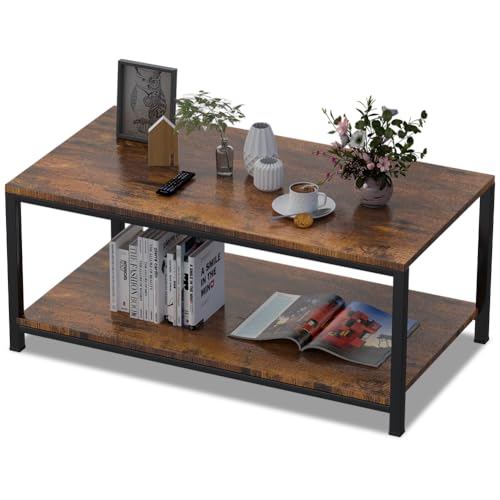 Listado de Mesas de Centro Walmart favoritos de las personas. 49 FBXGT Mesa Centro Rectangular Minimalista, Mesas Laterales Recibidor, Coffee Table Pequeña, Marrón y Negro, 110CM