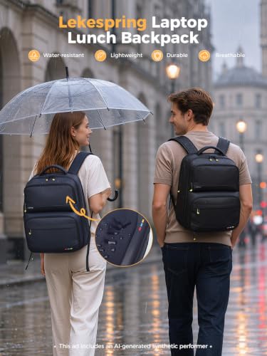Lekespring 17" Laptop Backpack with Lunch Box, Work Bag for Men Women - image 5