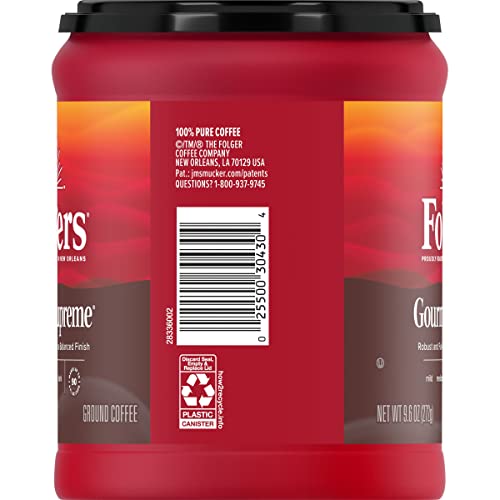 Image of Folgers Gourmet Supreme Ground Coffee, 9.6 Ounce Canisters