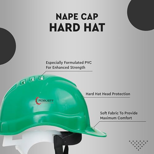 Image of Robustt Safety Helmet - Green (Pack of 1) | Adjustable Headband | Heavy Duty Material | As Per ISI Safety Standard | Non Irritant and Soft Fabric | Lightweight and Durable