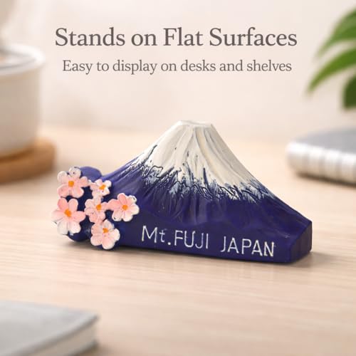 Imán de nevera Monte Fuji con flor de cerezo en resina 3D miniatura 5