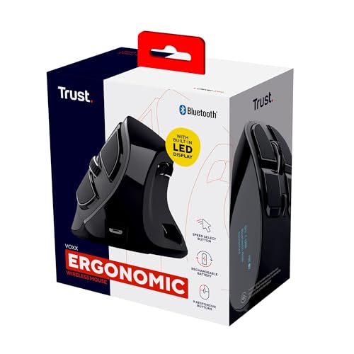 Trust Mouse Wireless Ergonomico Ricaricabile, Nero, One Size - 15