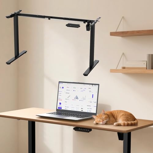 電動昇降デスクフレーム メモリ機能付き 耐荷重70kg 幅調整95-160cm 静音 電動スタンディングデスク 天板別 オフィス 在宅ワーク デスクフレームのみ (黒です)