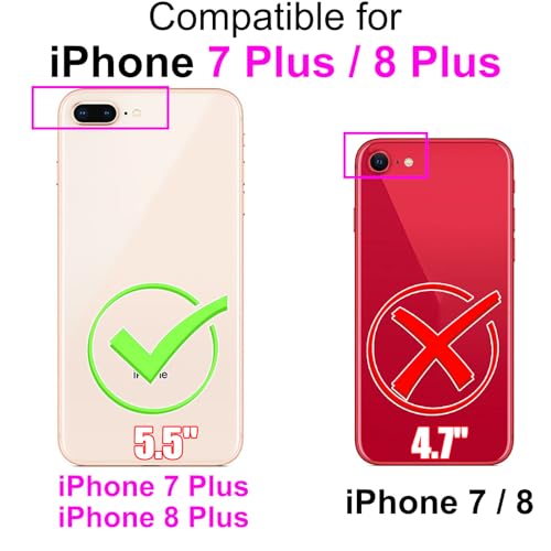 Housse en cuir iPhone 8 Plus chic et antichoc à fermeture magnétique