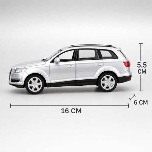 Image of Wizplex MSZ Audi Q7 1:32 Scale Officially Licensed Die Cast Metal Car - Pull Back SUV with Openable Doors & Hood, Light & Sound, Collectible Showpiece for Kids 3+ & Car Enthusiasts