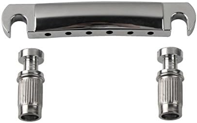 IKN Chrome Tune-O-Matic Tailpiece with Studs Fit Gibson Epiphone Les Paul Guitar Tailpiece Replacement
