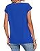 Zeagoo Womens Blue Summer Tops Casual Cap Sleeve Tshirts Shirts Business Dressy Spring Fashion Outfits Trendy Clothes