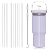Bubrike Replacement Straws ONLY Compatible with Stanley IceFlow Flip Straw Tumbler 30 oz,64 oz(Old Model)-Accessories included 6 Straws,1 Cleaning Brush