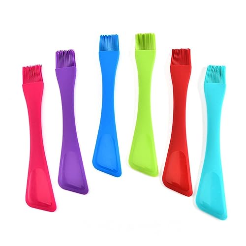 Happyyami 2Pcs Dual Head Silicone Pastry Brush and Baking Spatula for Home Cooking Non to Clean for Spreading Sauces and Marinades Green