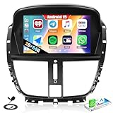 pour Peugeot 207 2006 2015, Android 15, 2G+64G GOHHDL Autoradio pour Peugeot 207 avec sans Fil Carplay Android Auto, 7 Pouces Écran Tactile Radio 2 Din avec GPS WiFi Bluetooth FM/RDS Radio SWC