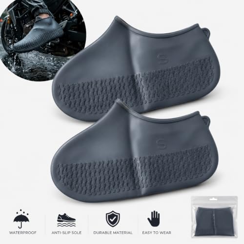 Image of Waterproof Shoe Cover for Men & Women | Reusable Rain Boot Cover with Anti-Slip Sole | Monsoon Footwear Protector for Bike Riding & Travel Pack Of 3 Multicolour