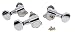 Chrome Sealed-Gear Tuners for 3-String Cigar Box Guitars - 2 Left / 1 Right