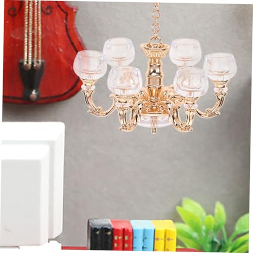 Lustres Suspendus Miniatures dorés 1:12 decoration interieur maison poupee retro
