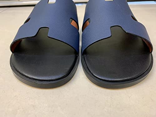 Mengchengying Mens Casual Comfortable Lightweight Fashion Genuine Leather Slip Slide Indoor and Outdoor Open Sandal Anti Slip Cushion Support4