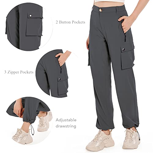 Womens Hiking Pants Lightweight Quick Dry Gym Athletic Workout Cargo Running Track Pants With Zipper Pockets Grey Xs #TOP1