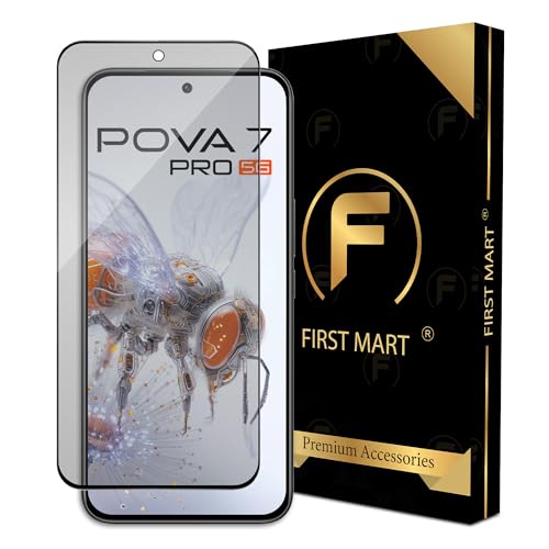 Image of FIRST MART Military-Grade Matte Tempered Glass for Tecno Pova 7 and Pova 7 Pro - 9H Screen Protector, Anti-Glare Protection, Scratch-Resistant, Bubble-Free (1 Pack)