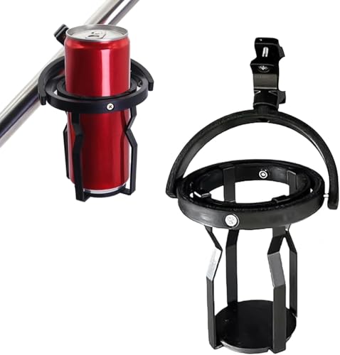 Gyroscopic Cup Holder, Self Leveling Water Bottle Holder Clamp, 360 ° Rotatable Adjustable & Anti Spill Cup Holder for Motorcycles, Cars, Trucks, Boats, Bicycles & Electric Scooters (Black)