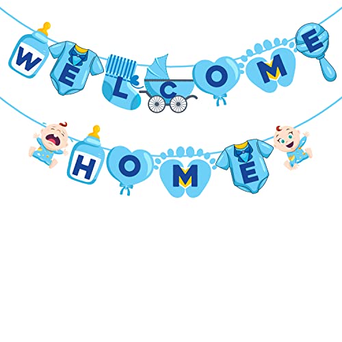 ZYOZIQUE Baby Boy Welcome Home Decoration Kit Banner For Baby Shower/Welcome Party/Birthday Party Supplies, Blue